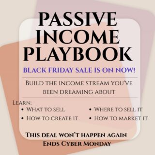 You've been thinking about starting. This is your sign.
Black Friday sale is live. 

The Passive Income Playbook teaches you how to create and sell digital products step by step. No experience needed. 

Comment READY and I'll send you the link.